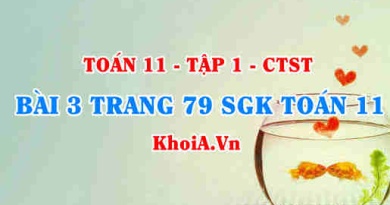 Bài 3 trang 79 SGK Toán 11 Tập 1 Chân trời sáng tạo